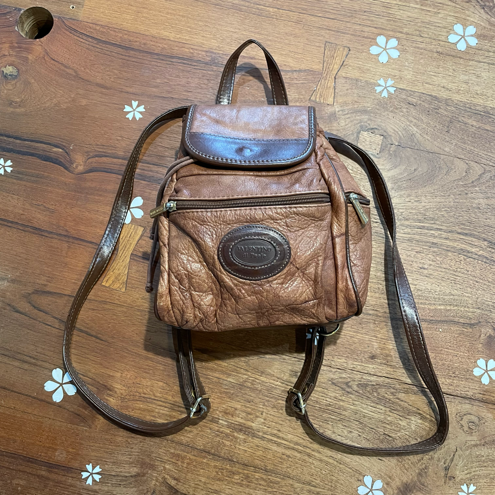 Valentino Di Paolo Leather Backpack Brown - Bunting Online Auctions