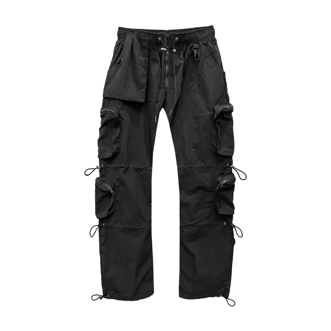 kody phillips black nylon cargo parachute pants – good market thrift store