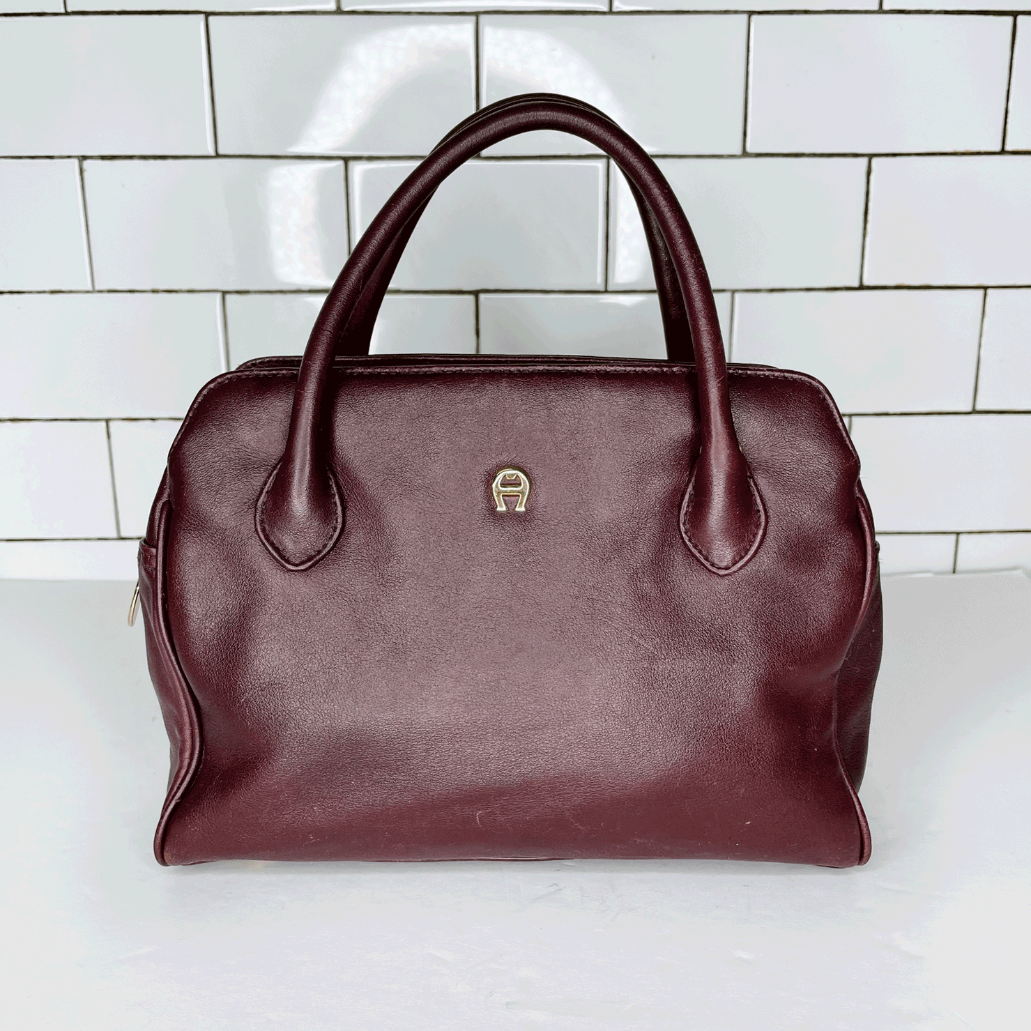 vintage 90s etienne aigner small leather bag