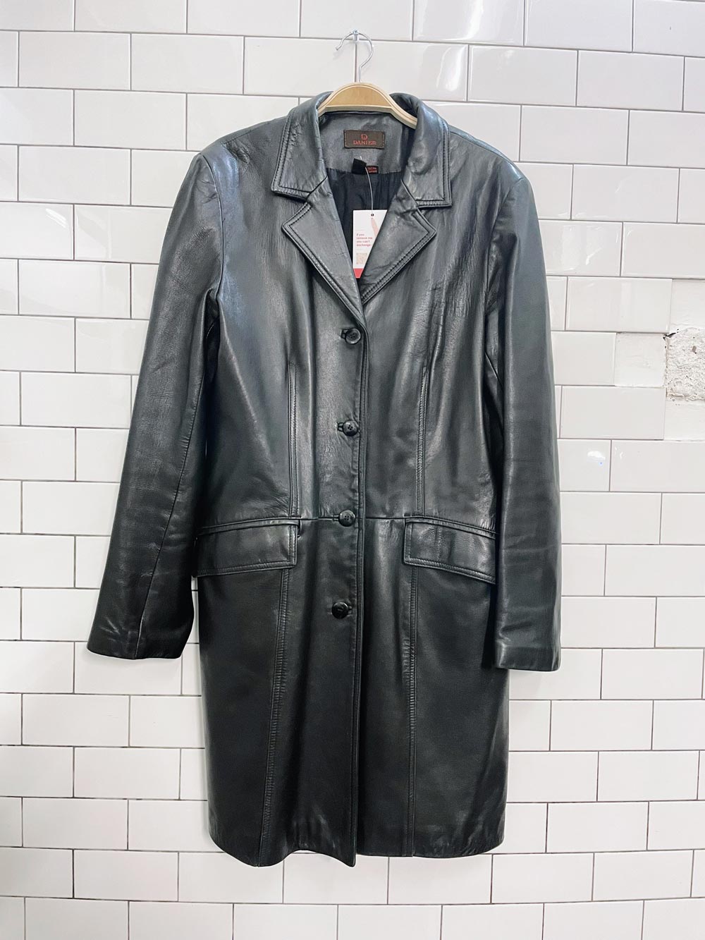 vintage 00s danier minimal butter leather jacket