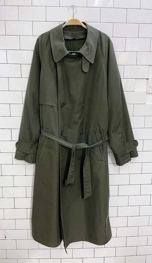 vintage 90s pierre cardin lined winter trench coat