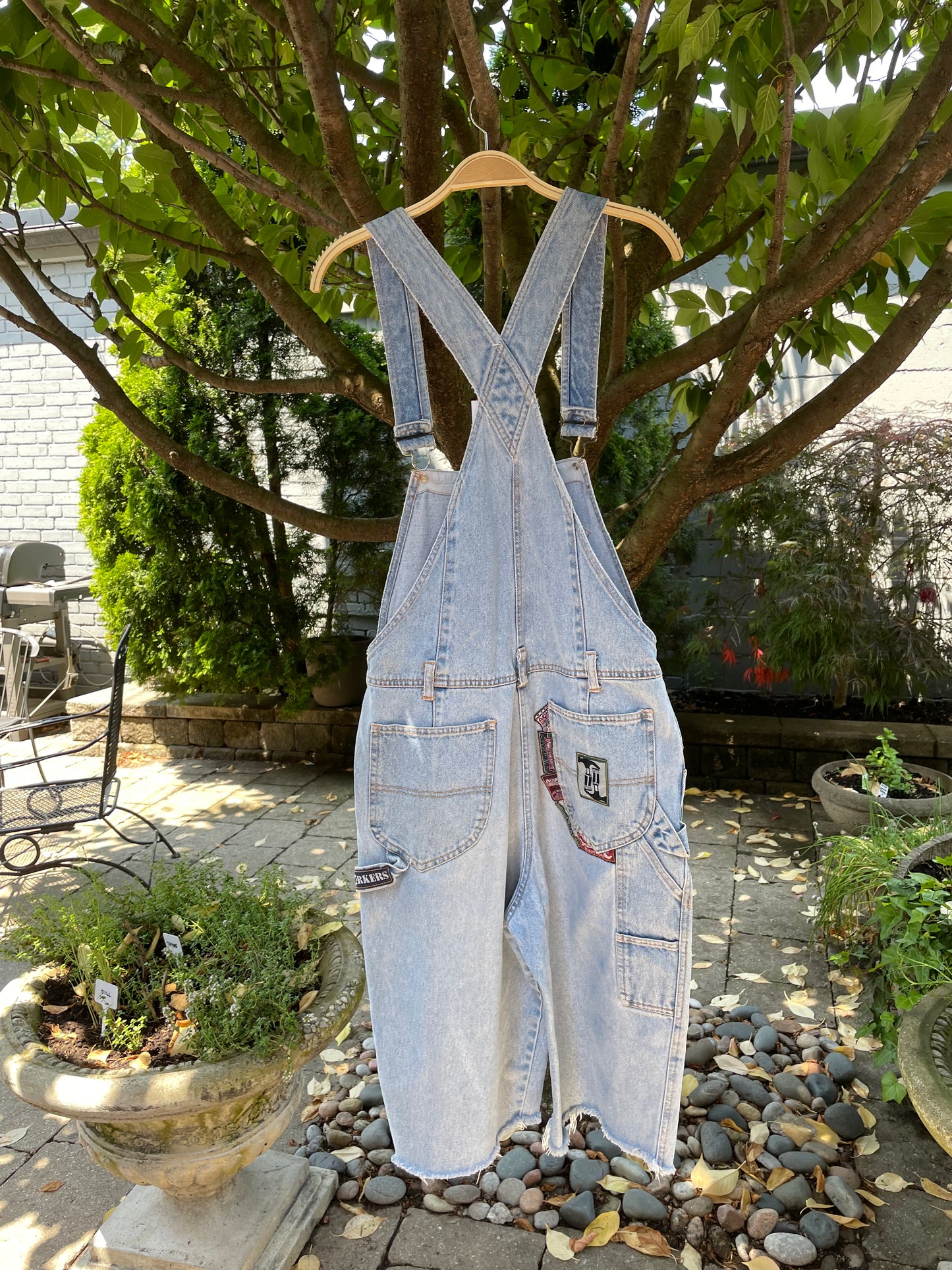 vintage 90s le mans acme denim short overalls