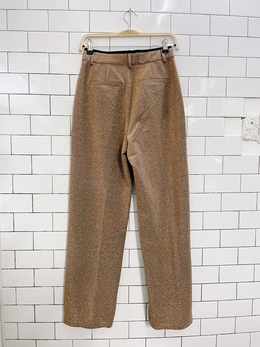 scotch & soda bronze glitter trouser