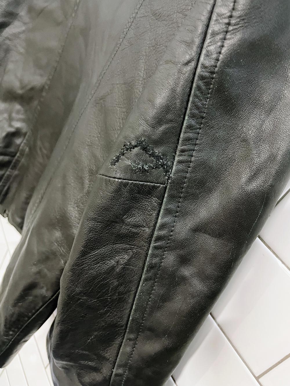 vintage 00s express minimal zip butter leather jacket