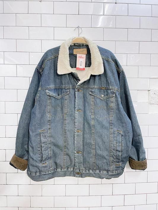 vintage wrangler sherpa lined denim jacket