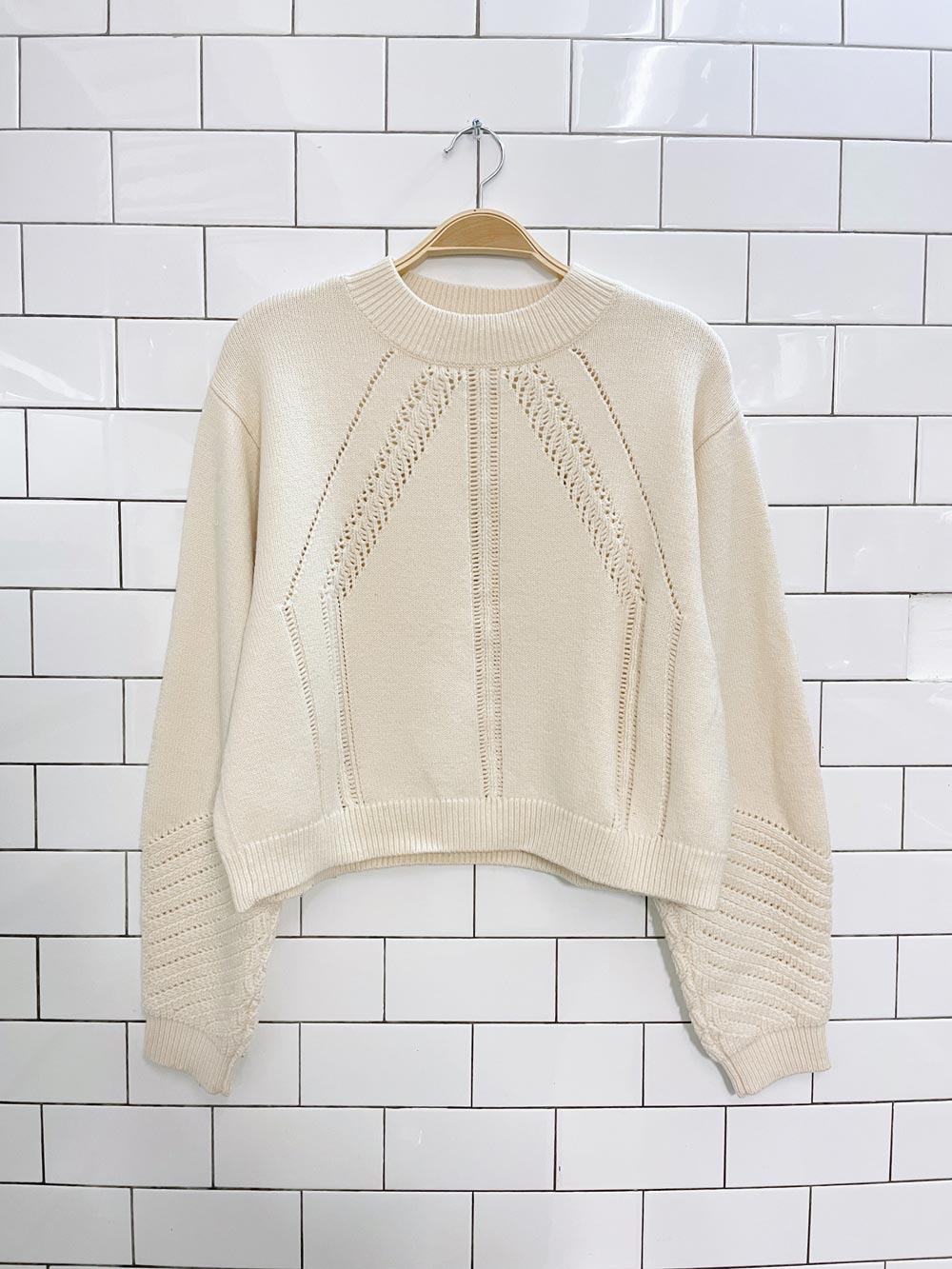 club monaco wool-blend pointelle knit sweater