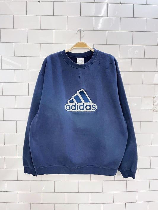 vintage 00s adidas terry mountain logo crew