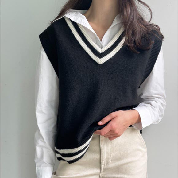 oak + fort academia sweater vest