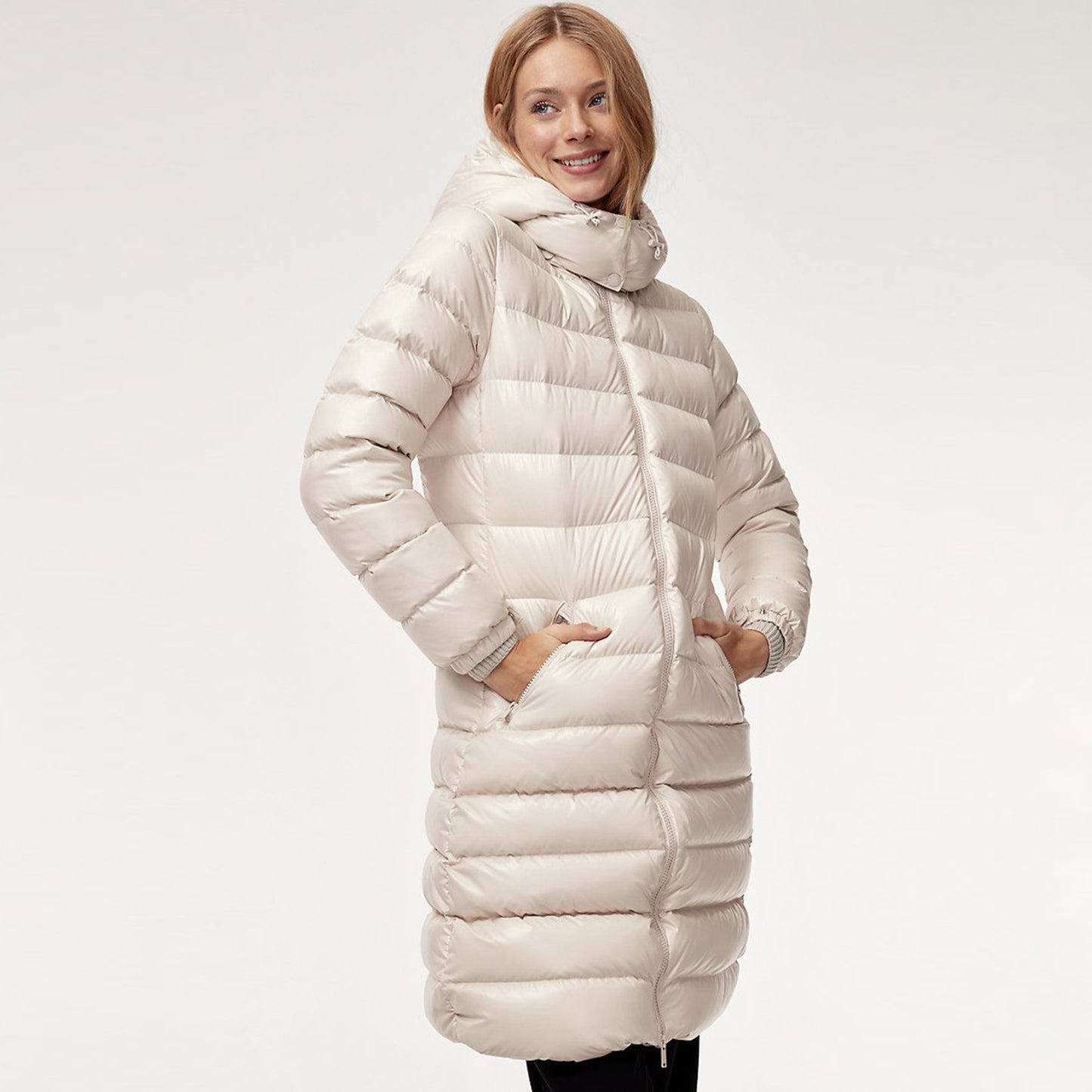 babaton hudson long puffer coat