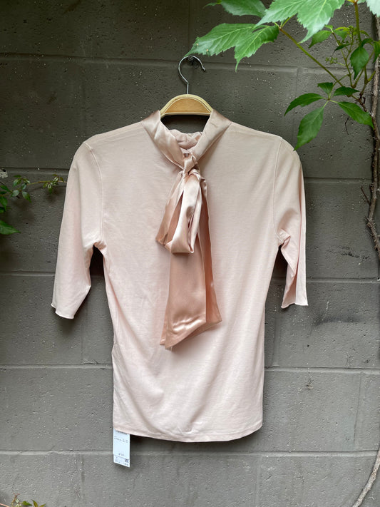 nwt marc cain silk tie neck t-shirt