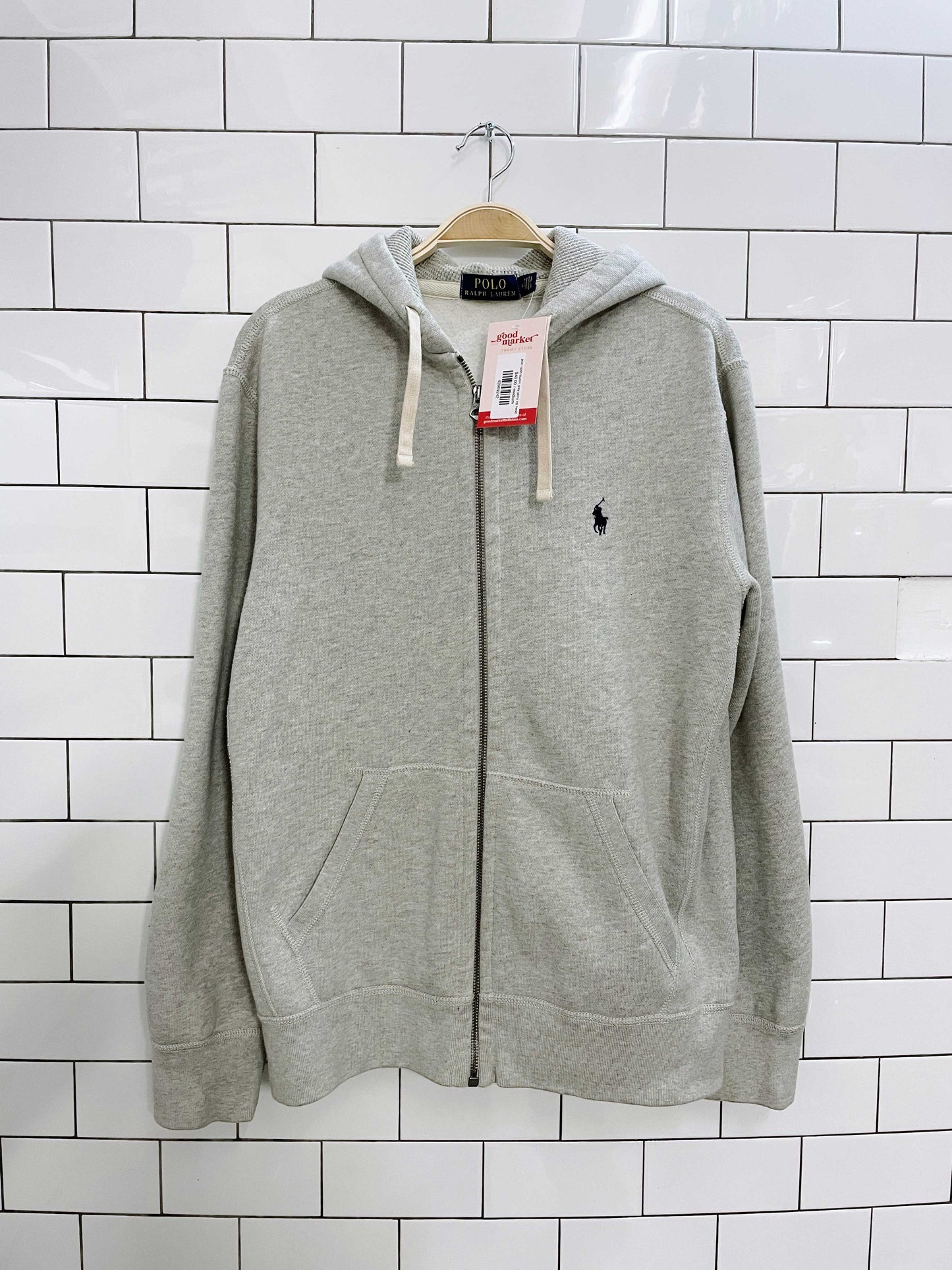 polo ralph lauren grey pony zip hoodie