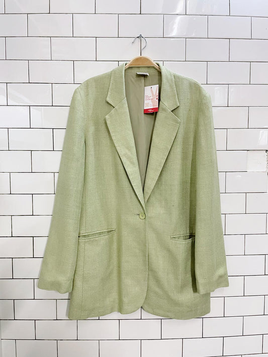 vintage notables 100% silk avacado blazer