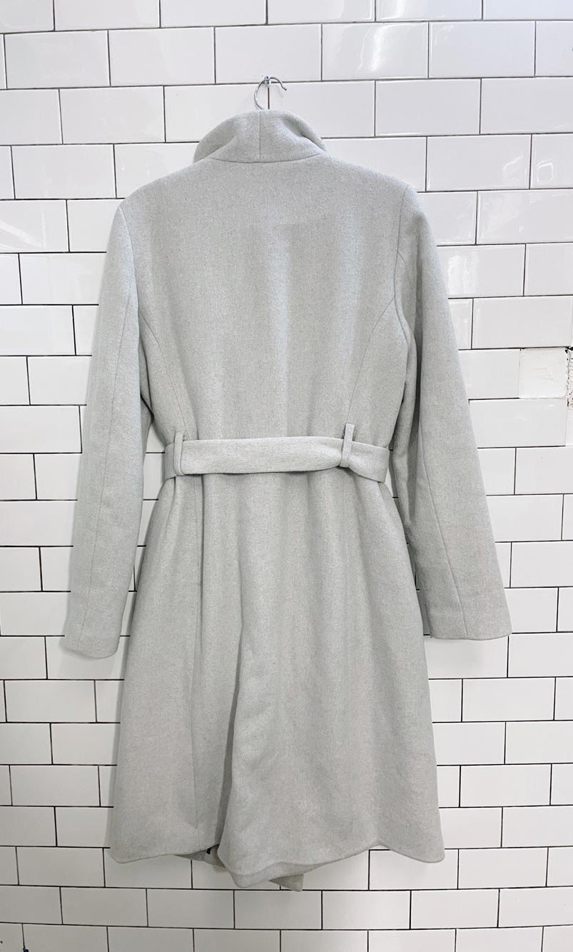 rw&co 2023 grey asymmetrical wool-blend coat