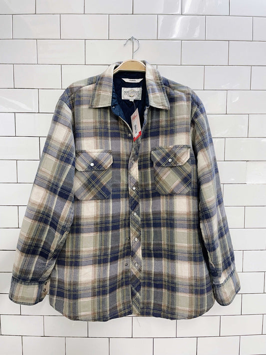 vintage northwest flannel quilted shacket