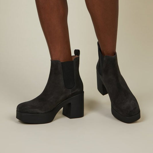 intentionally blank suede platform boots