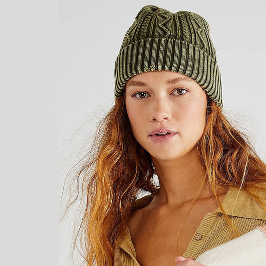 free people stormi washed cable beanie