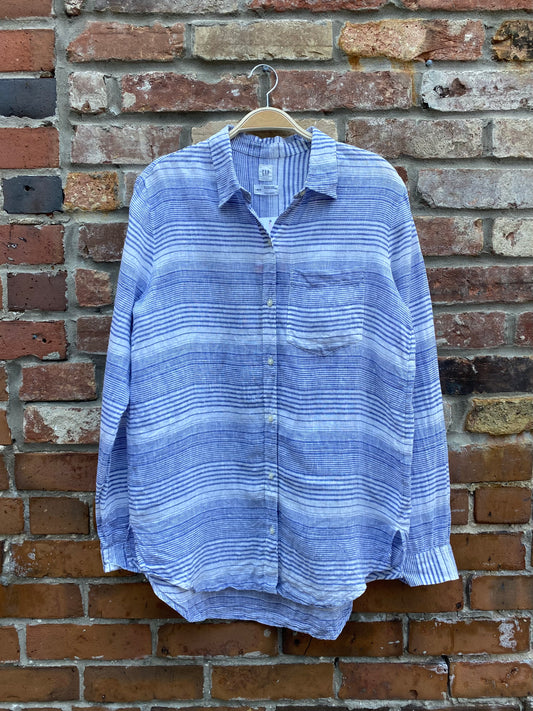 gap 100% linen boyfriend shirt