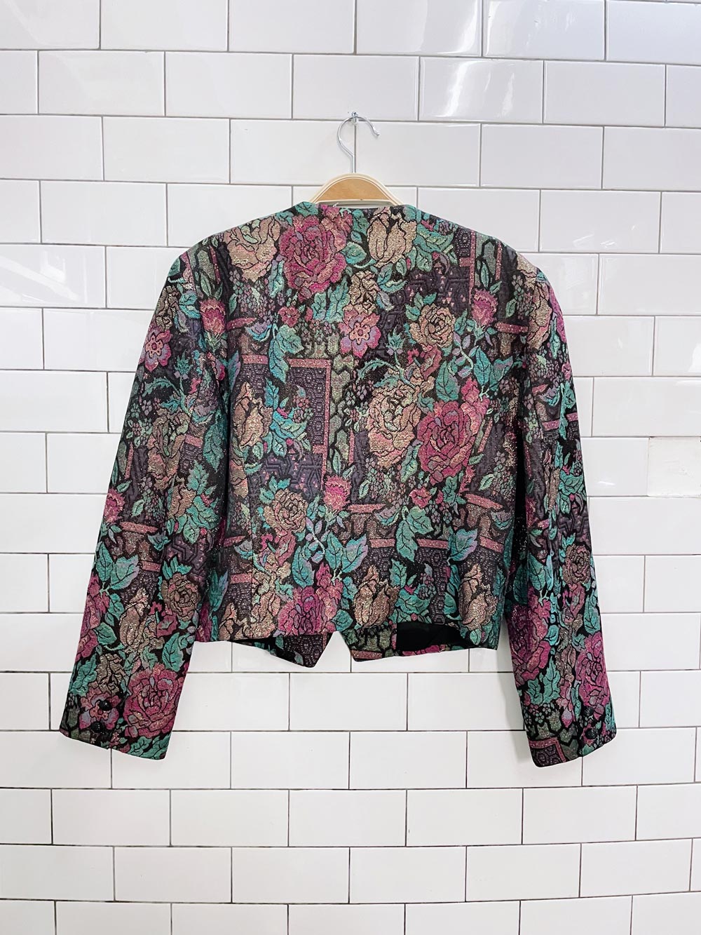 vintage conrad c metallic floral jacquard jacket