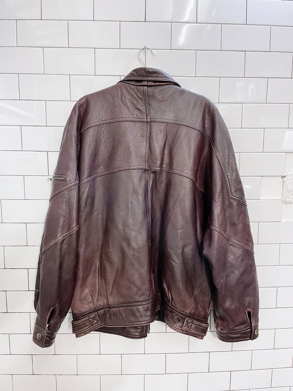 vintage 80s danier butter leather bomber jacket