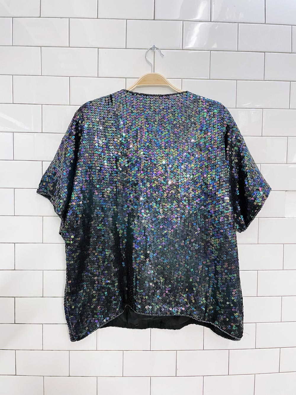 vintage sequin floral party top