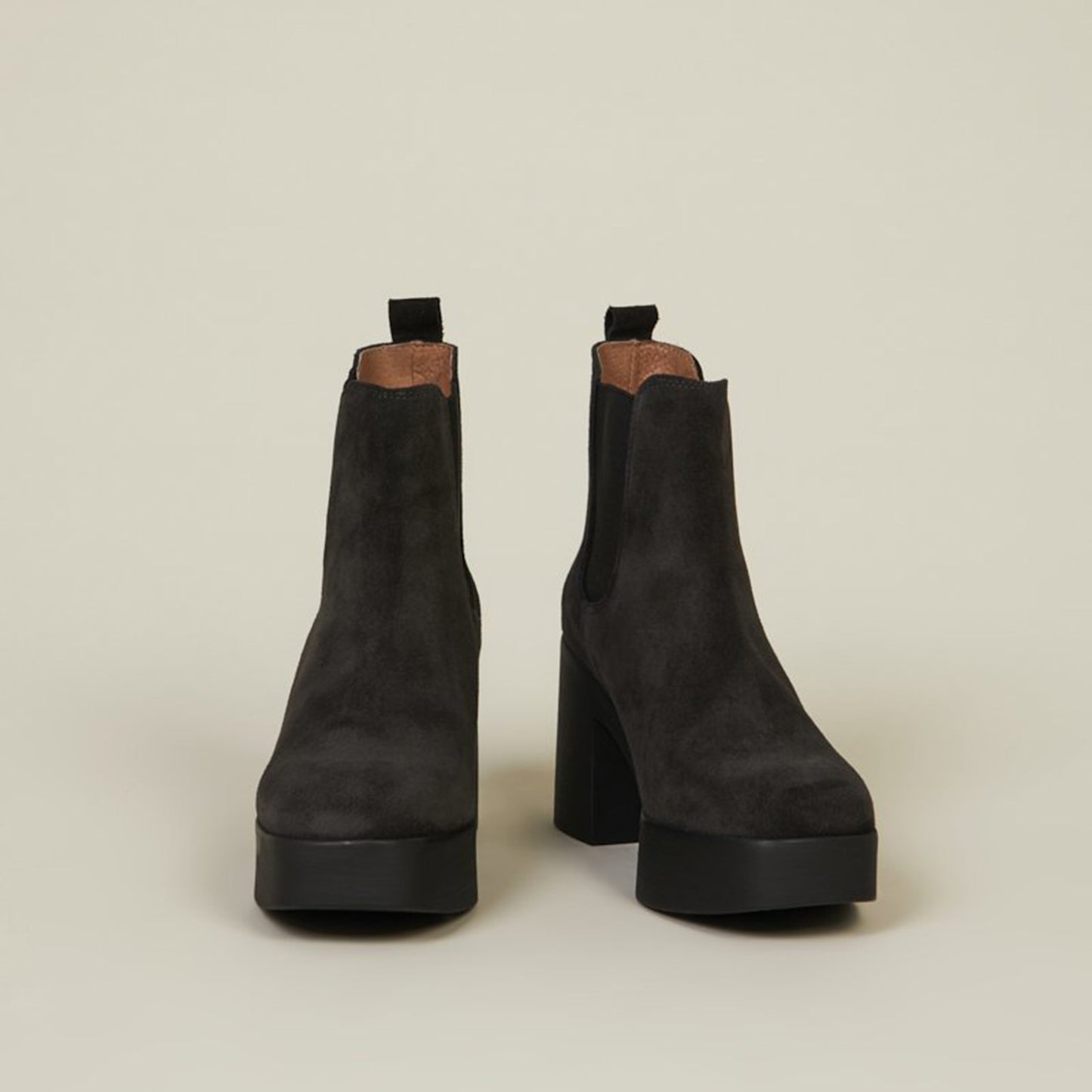 intentionally blank suede platform boots