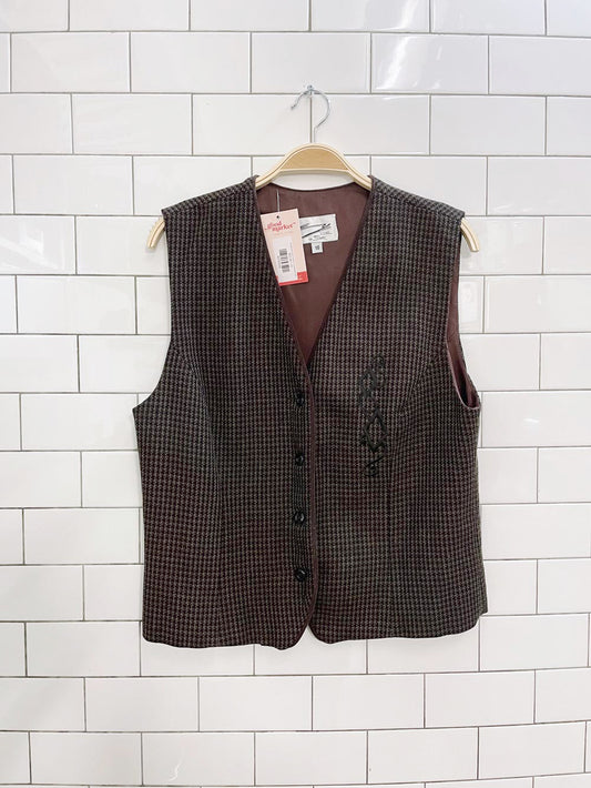 vintage 90s zacks 'monica' houndstooth vest