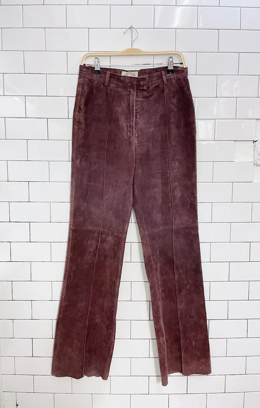 vintage scotts suede straight leg burgundy pant