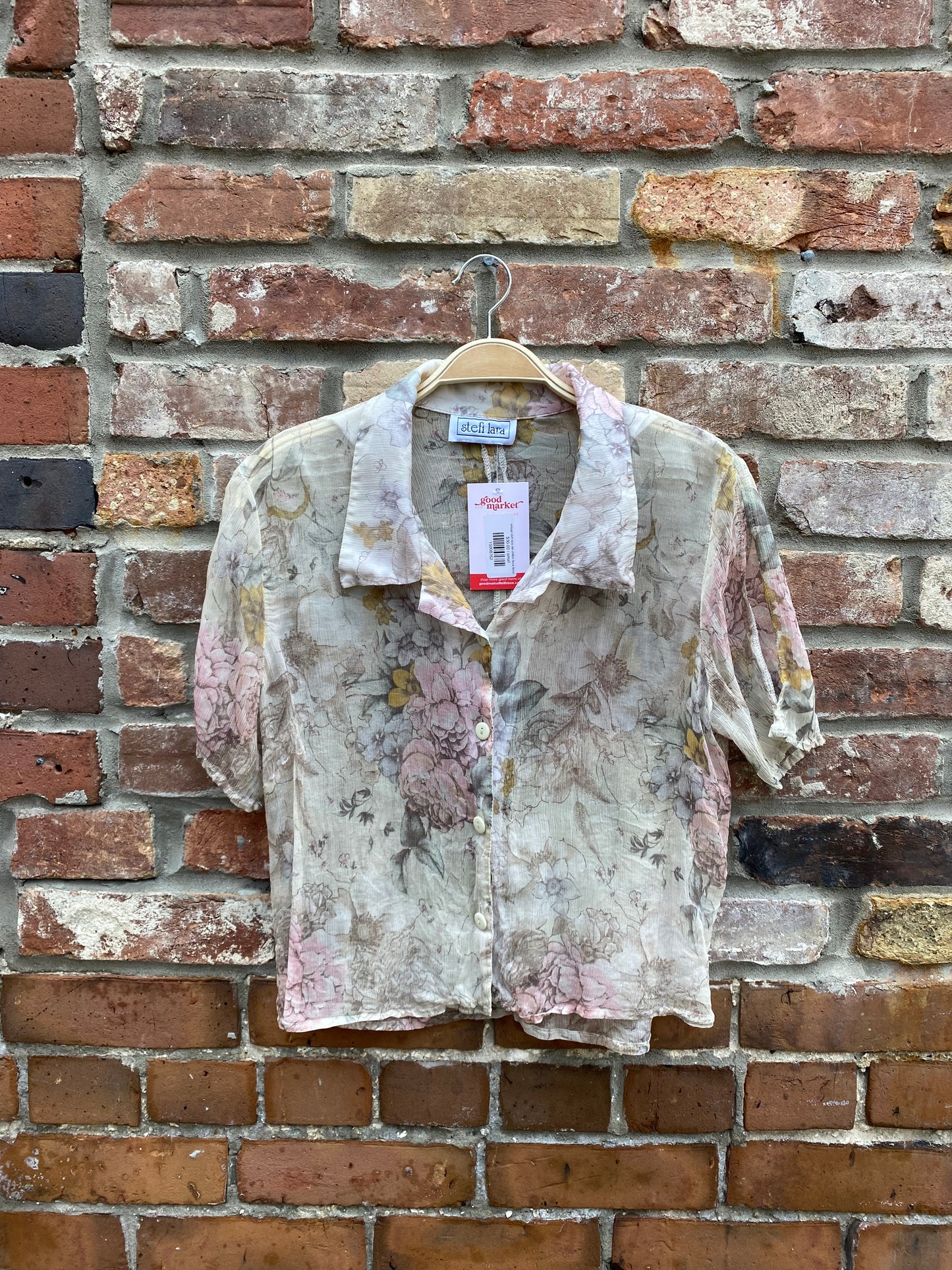 vintage stefi lara silk chiffon floral blouse