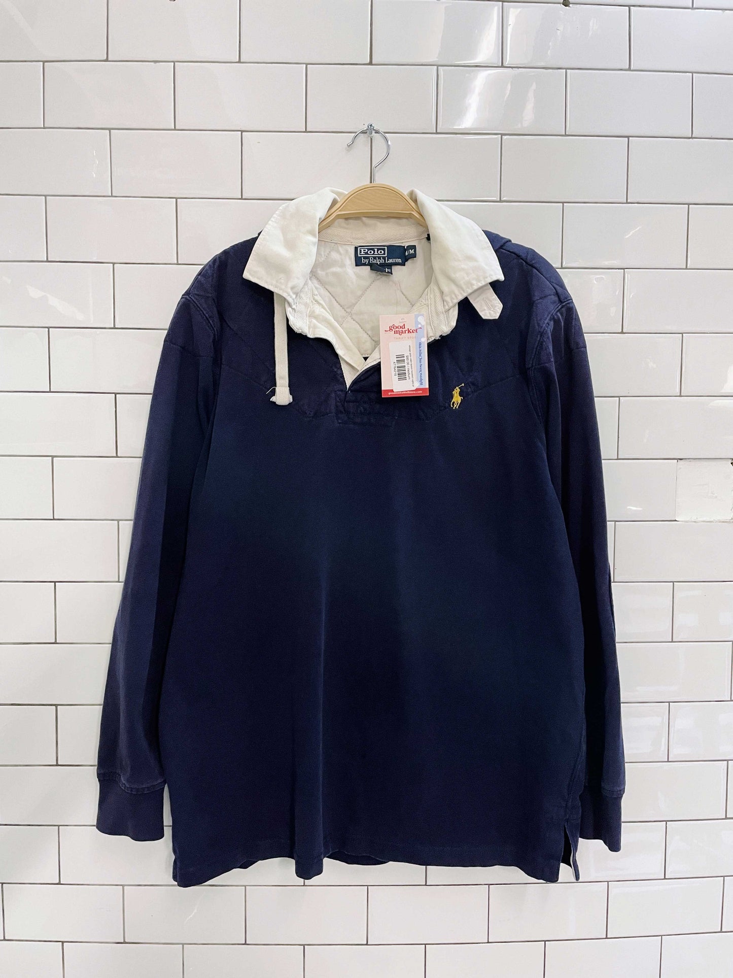 vintage polo ralph lauren hooded rugby polo