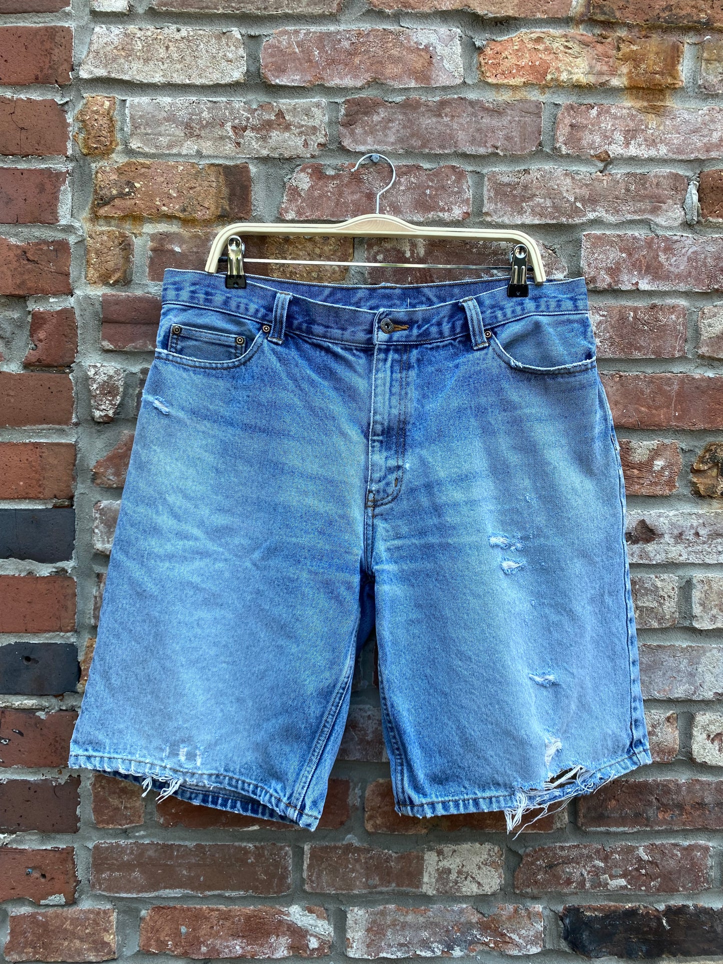 faded glory long denim shorts