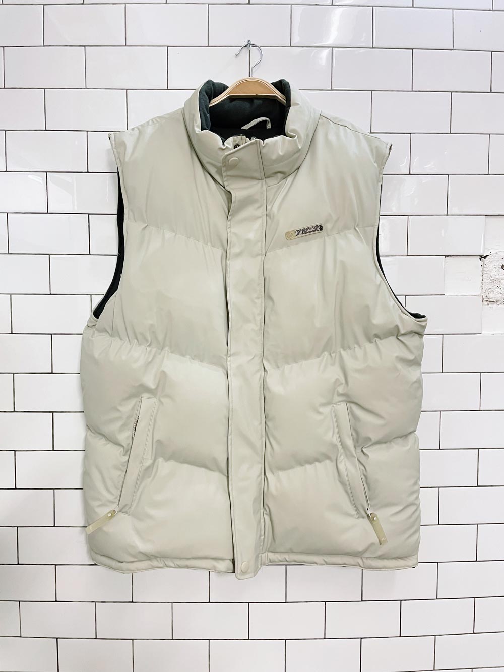 y2k mecca vinyl puffer vest