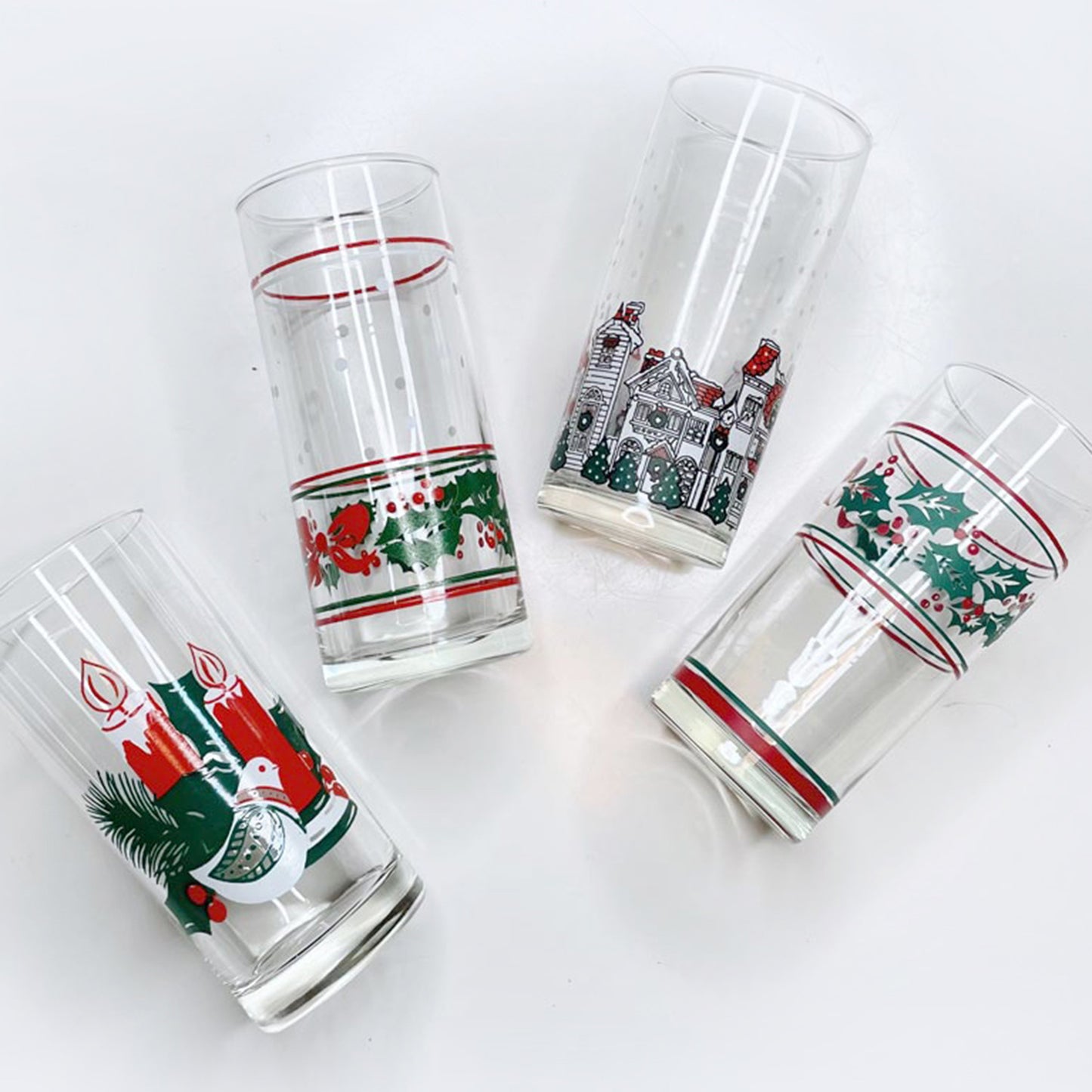 x4 vintage mixed holiday tall tumblers