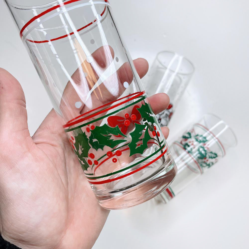 x4 vintage mixed holiday tall tumblers