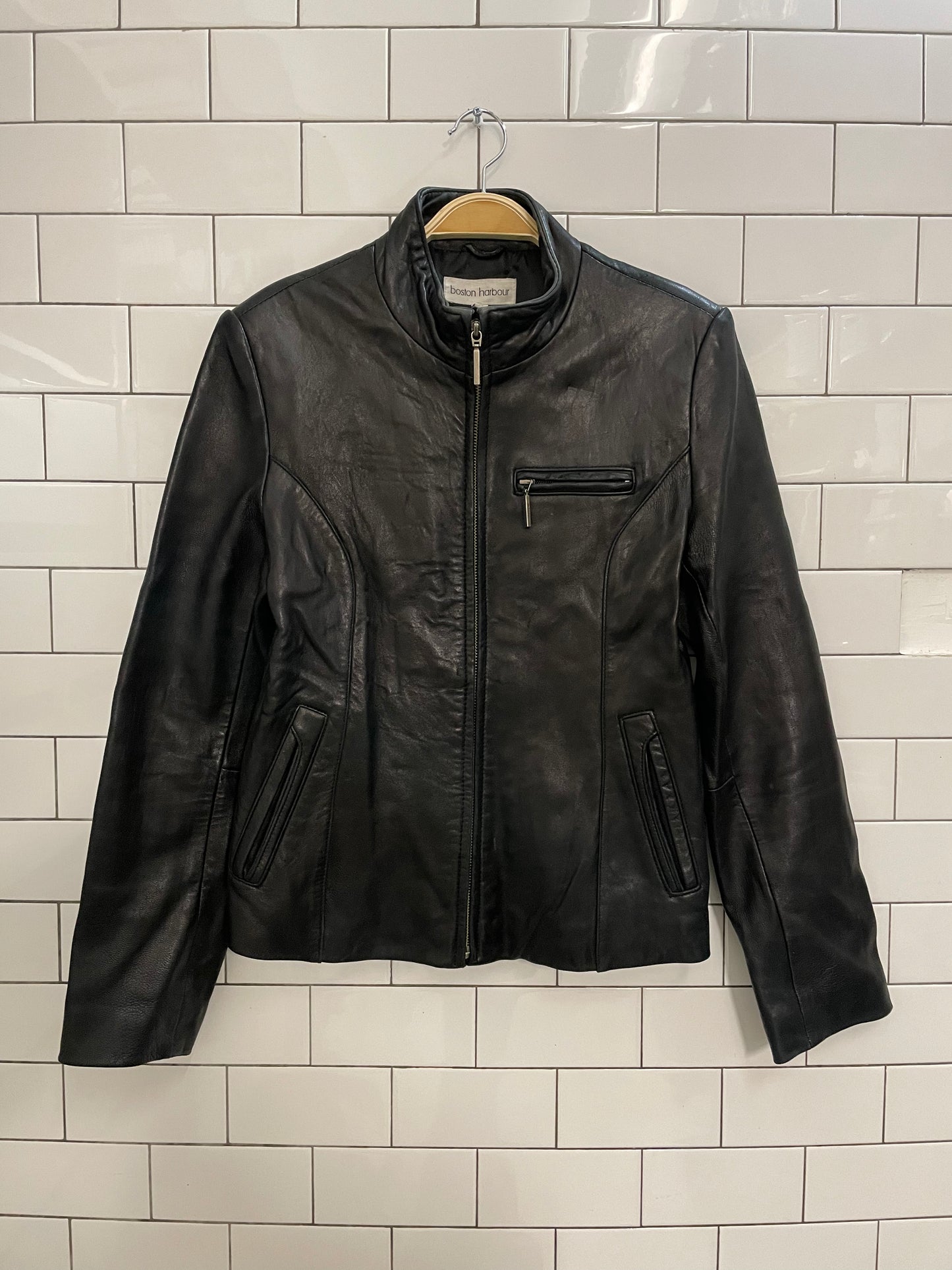 boston harbour butter leather minimalist jacket