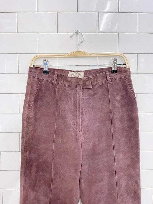 vintage scotts suede straight leg burgundy pant