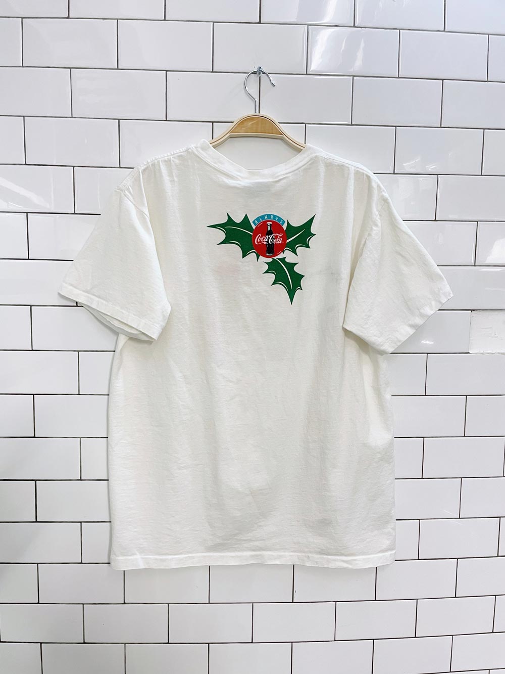 vintage 90s coca cola stocking holiday tee