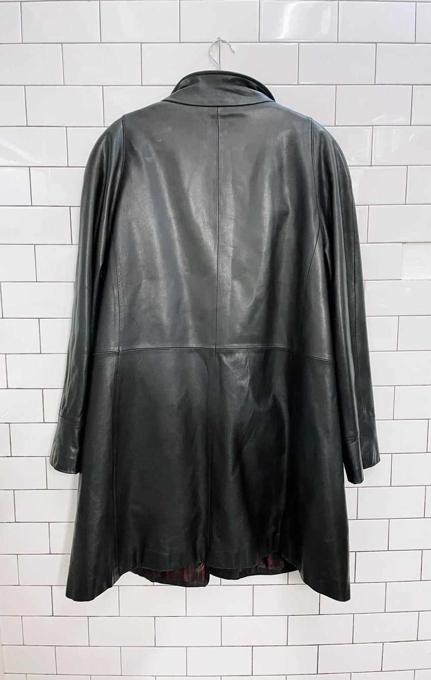 vintage 00s danier minimal zip butter leather jacket