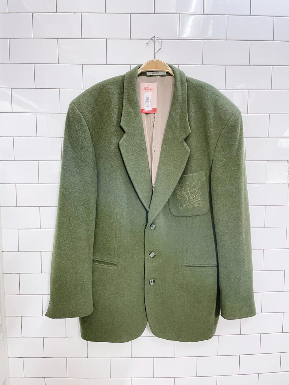 vintage mexx felted wool monogram blazer jacket