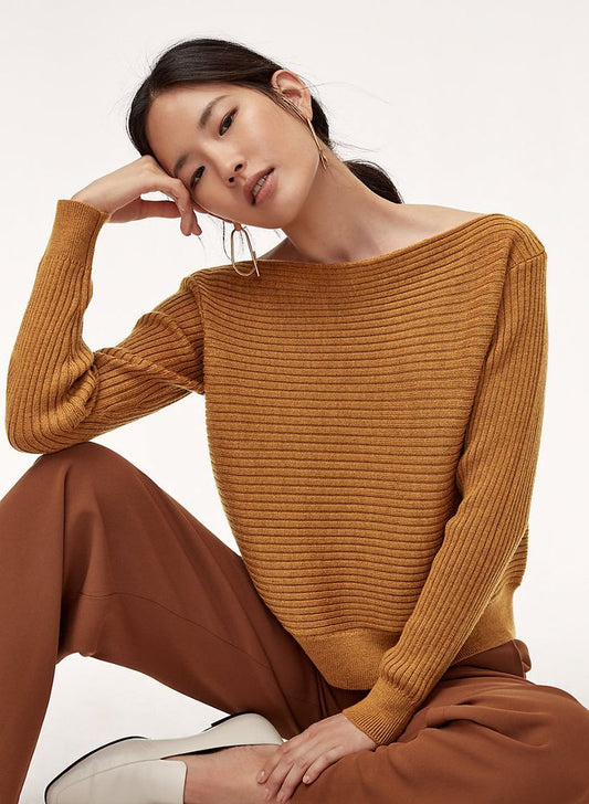 babaton luc boat neck ribbed wool sweater