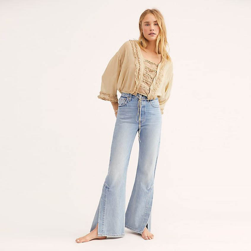 levi's ribcage split flare jeans