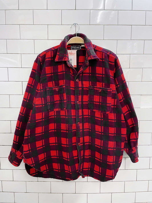 vintage 70s palermo buffalo plaid flannel shirt