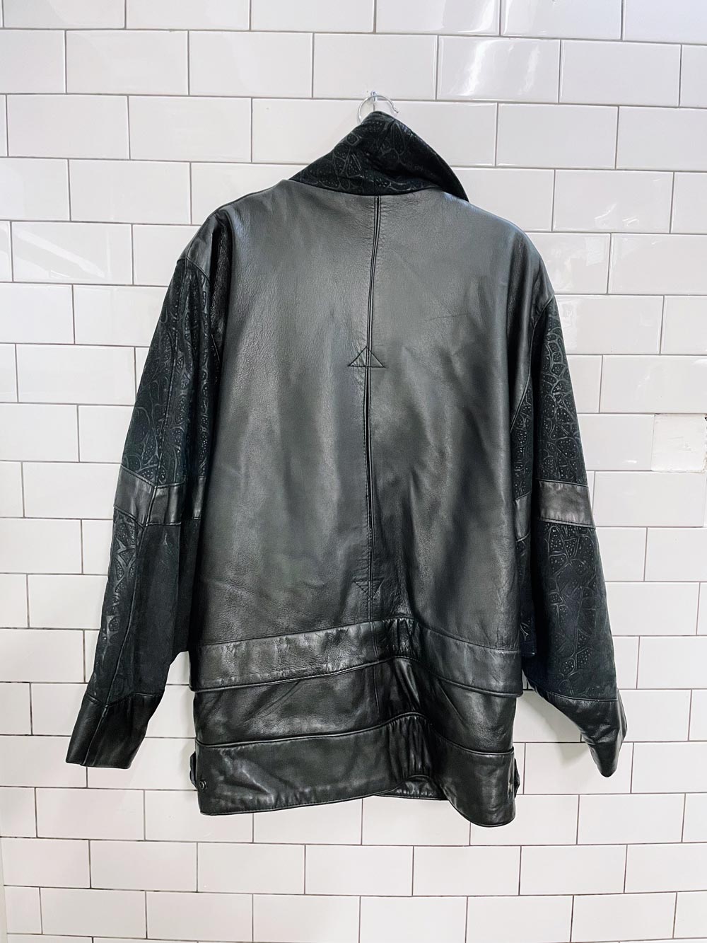 vintage 80s batwing butter leather jacket