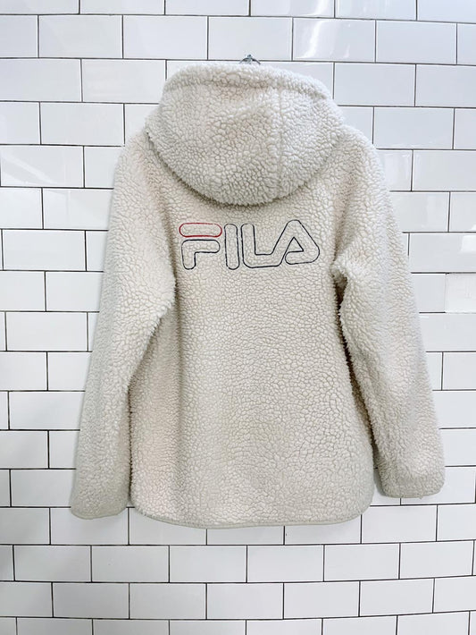 UO x fila full zip sherpa hoodie jacket