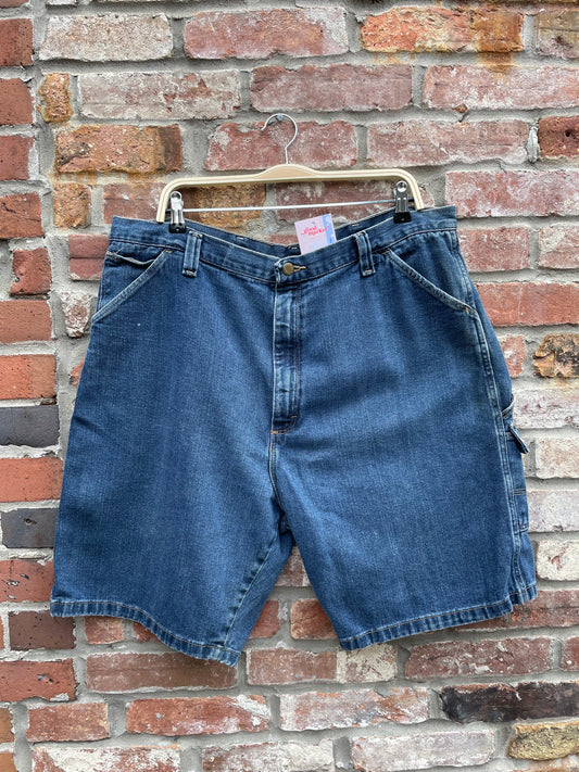 wrangler carpenter baggy long denim shorts