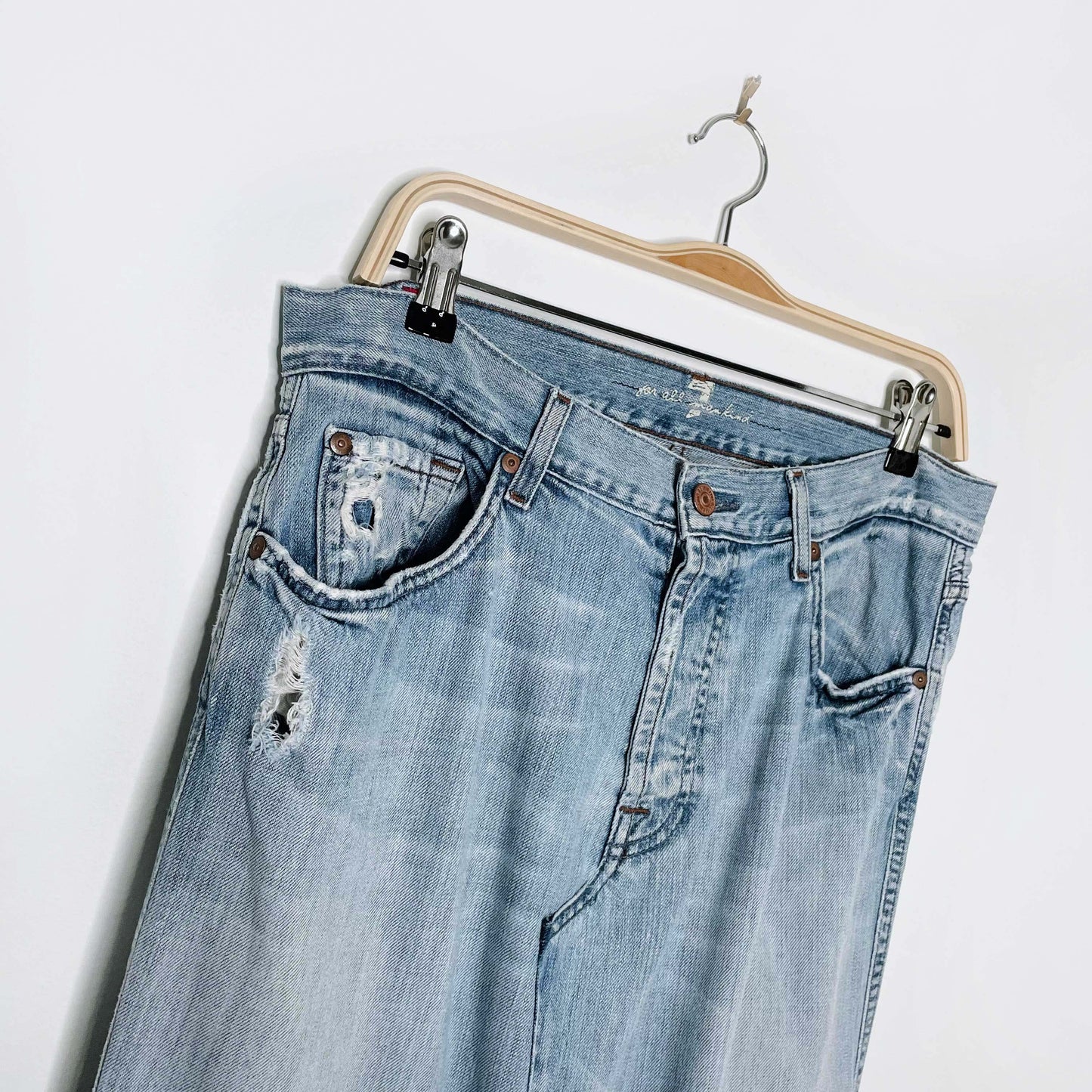 rework x 7 for all mankind denim maxi skirt