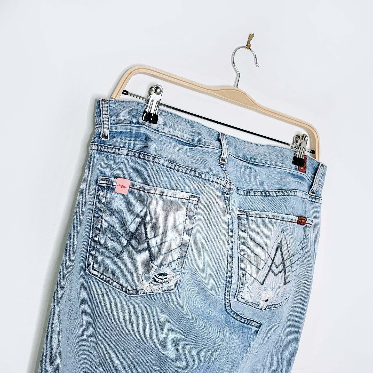 rework x 7 for all mankind denim maxi skirt