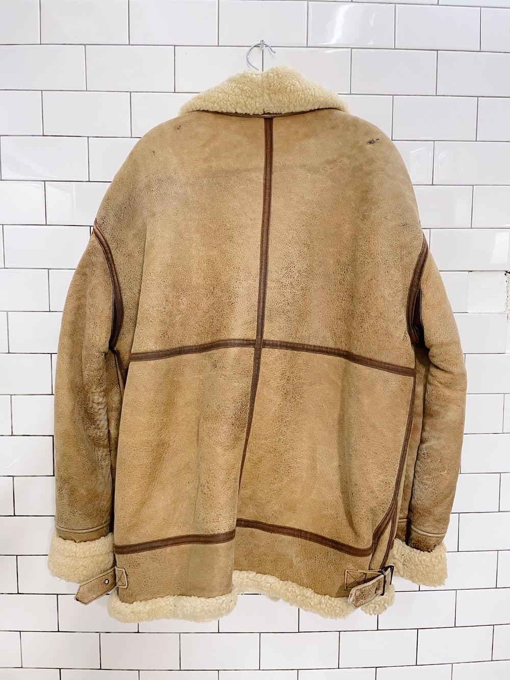 vintage 90s bod & christensen shearling aviator coat