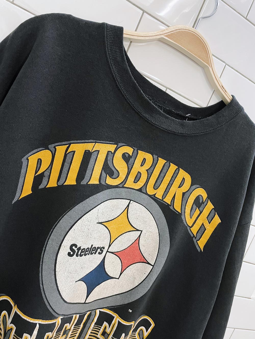 vintage 90s pittsburg steelers crew