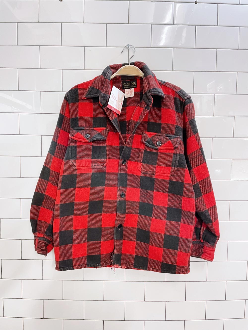 vintage comforti buffalo plaid heavy flannel shirt jacket