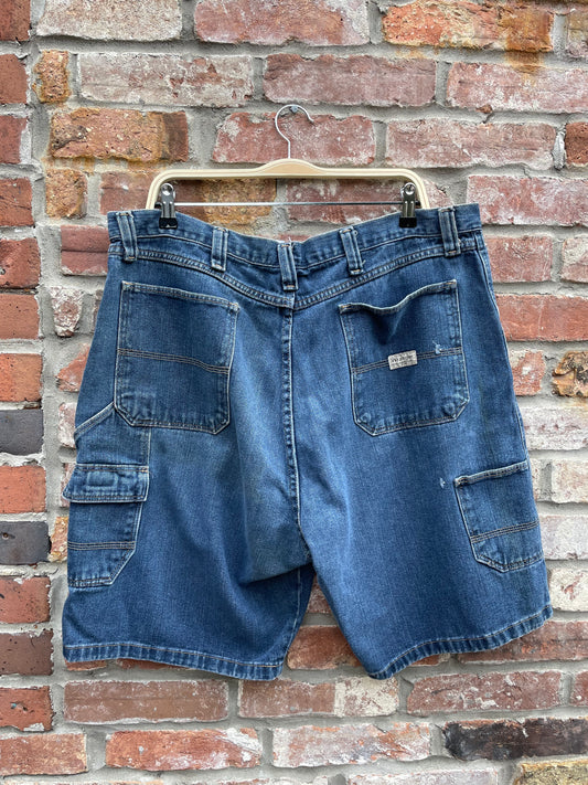 wrangler carpenter baggy long denim shorts